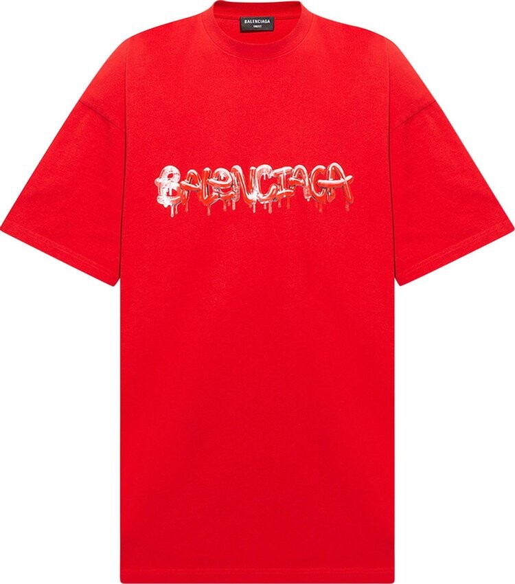

Футболка Balenciaga Oversized T-Shirt 'Cardi Red', красный