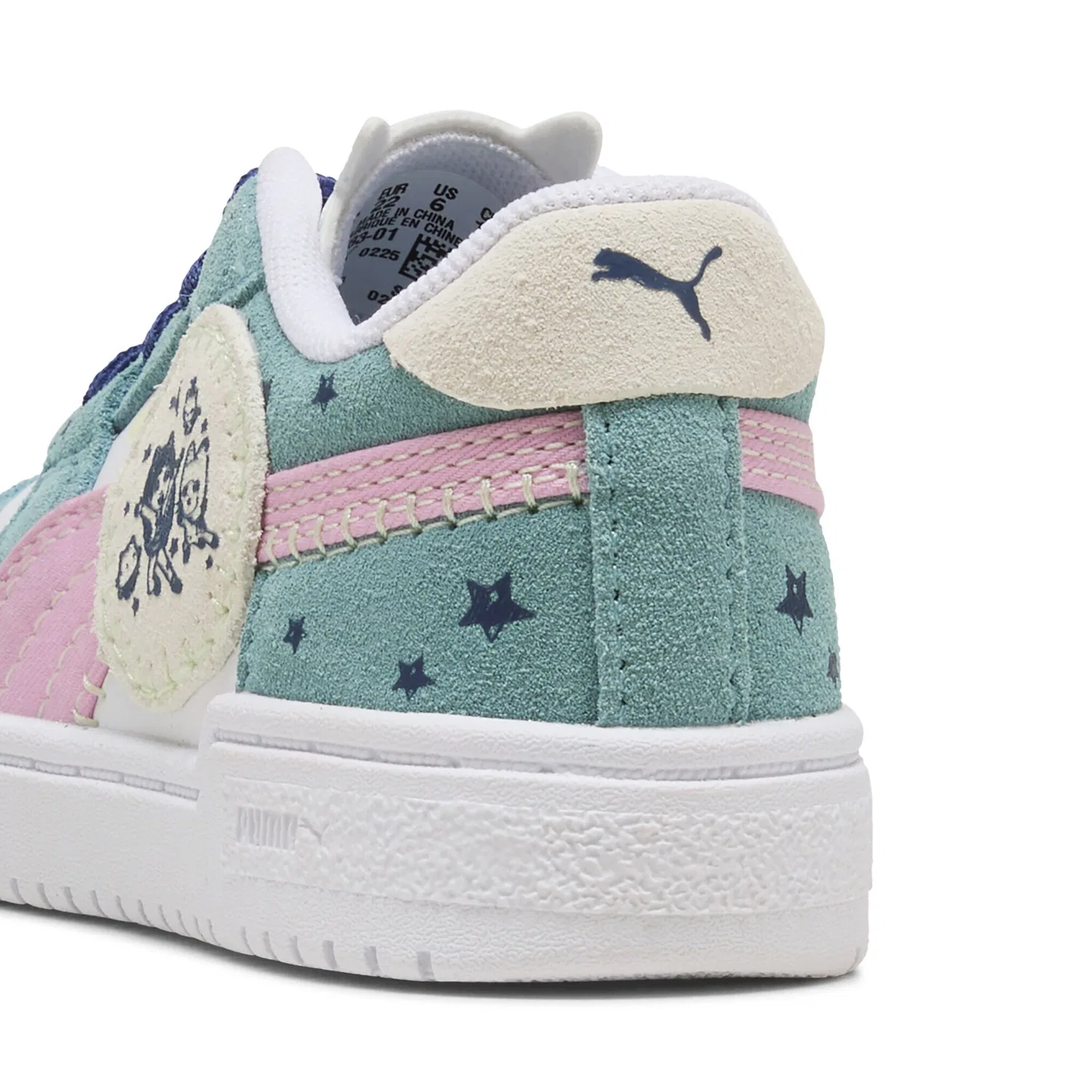 Детские кожаные кроссовки с эластичными шнурками PUMA, White Pink Shimmer — фото 2