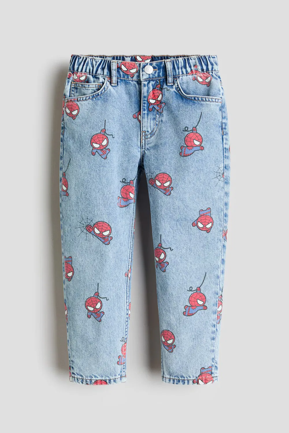 Джинсы с принтом, стандартного кроя H&M, Helles Denimblau/Marvel Comics
