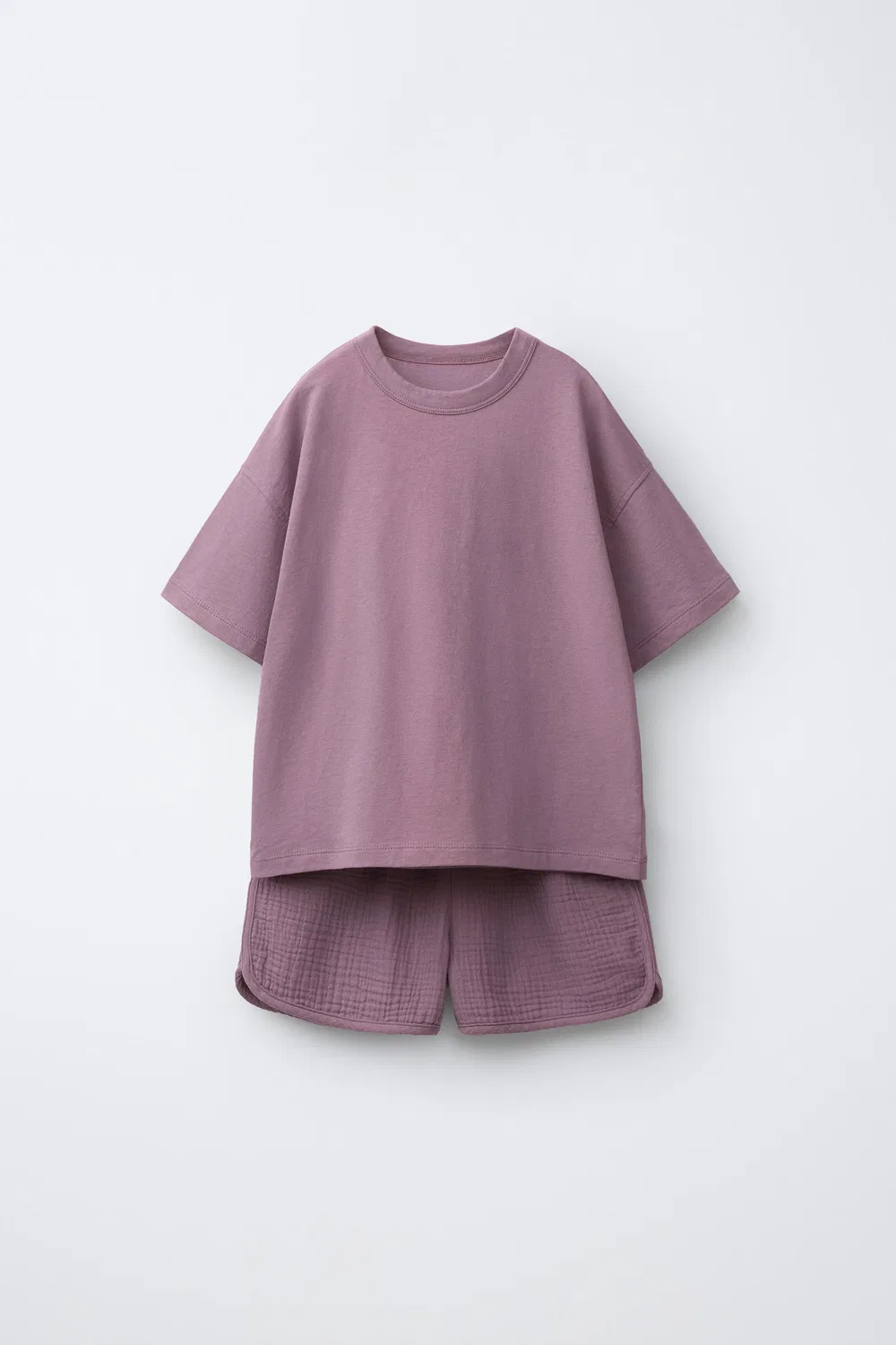 Комплект из футболки и шорт-бермуд ZARA, Burgundy