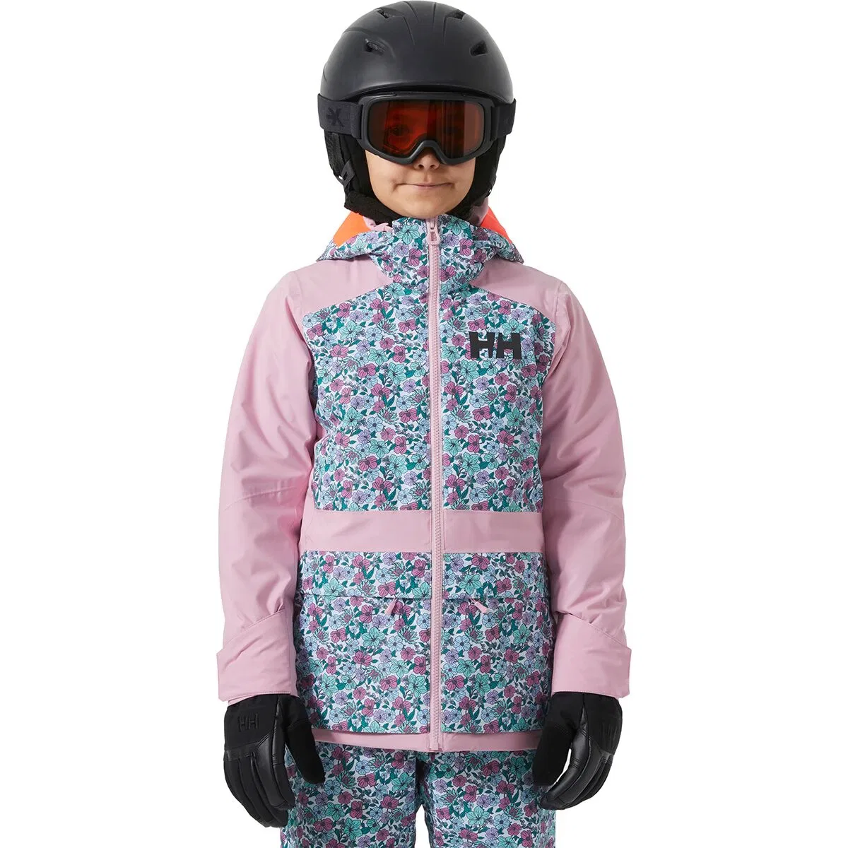 Детская куртка для девочек с принтом JR Stellar Jacket 2.0 Helly Hansen, Pink Lavender Floral AOP