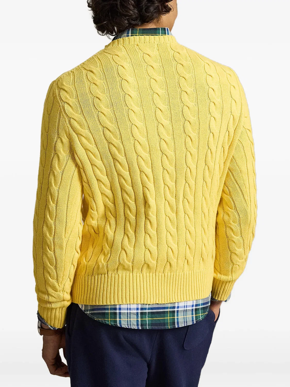 Polo Ralph Lauren Хлопковый свитер фактурной вязки желтый — фото 3