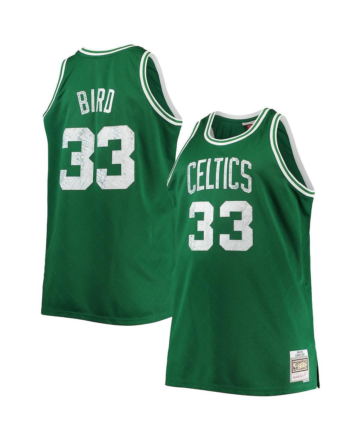 

Мужская футболка larry bird kelly green boston celtics big and tall 1985-86 nba 75th anniversary diamond swingman jersey Mitchell & Ness, мульти