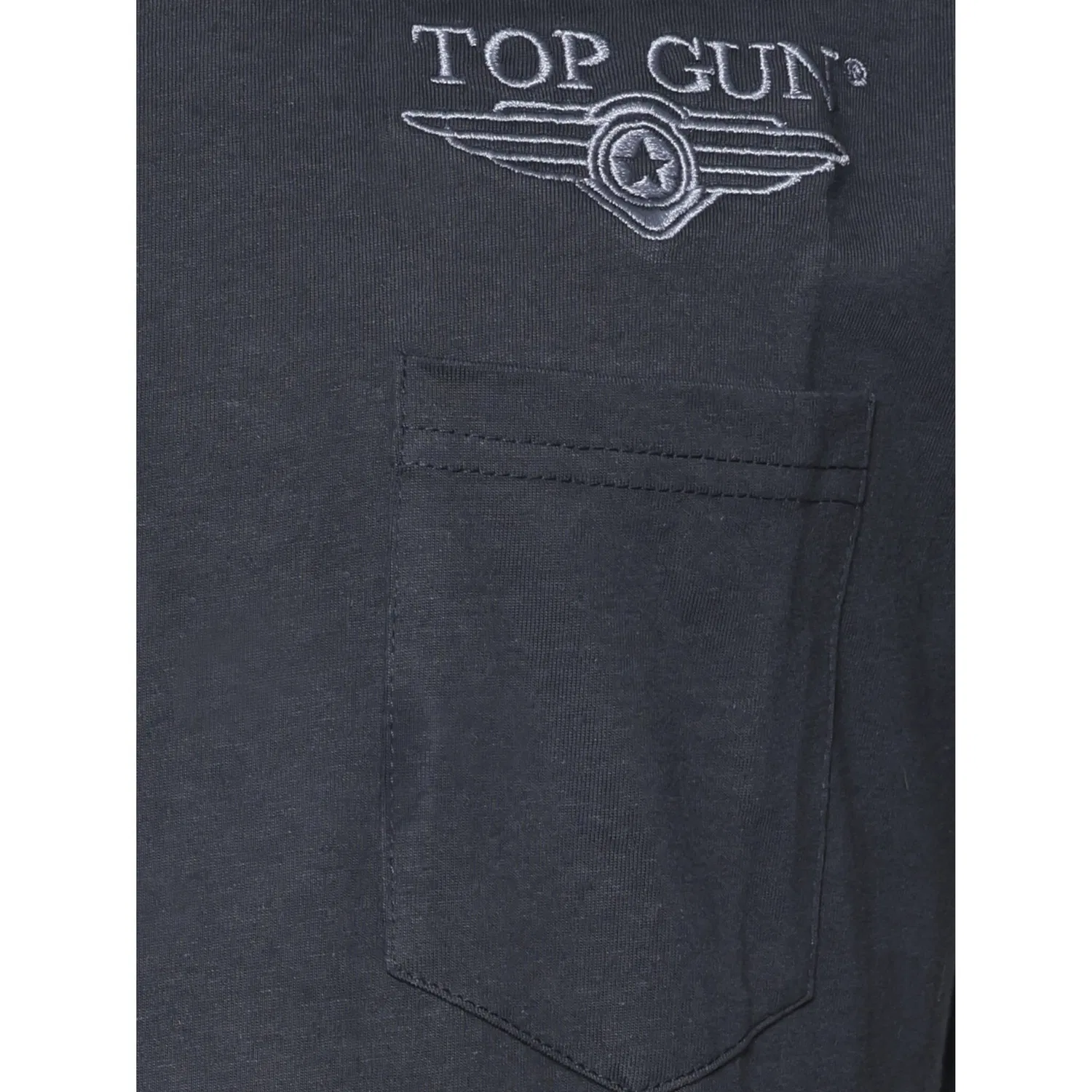Детская хлопковая футболка с вышивкой TOP GUN, Blue — фото 3