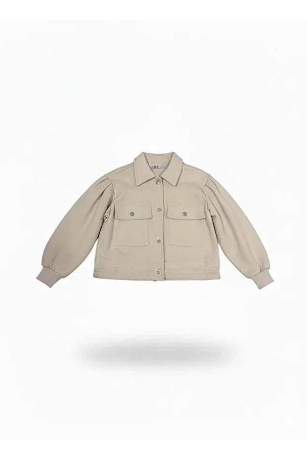 Детское пальто для девочек плиссированное J22004 pleated coat 8/14 girl stone Jena, Stone