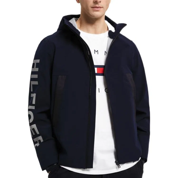 Куртка мужская Navy Blue с капюшоном, умеренная Tommy Hilfiger — фото 4
