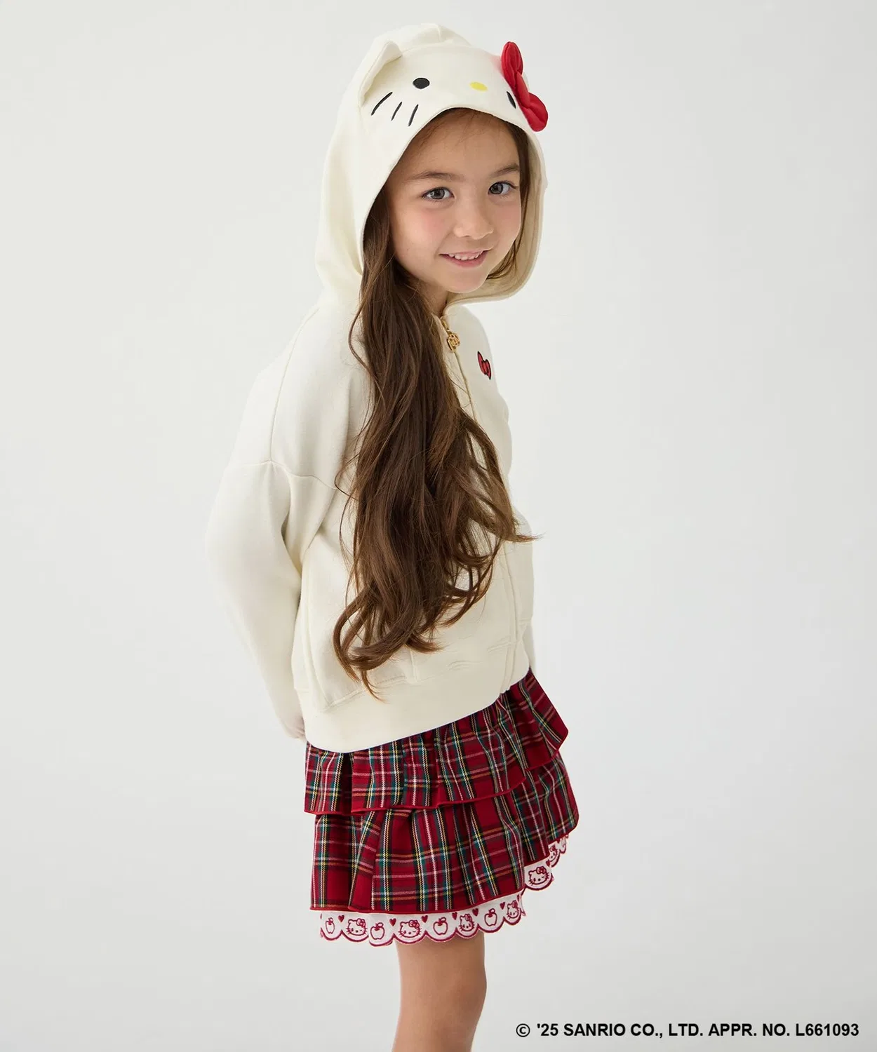 Детская парка Hello Kitty × ANY KIDS с капюшоном-лицом и бантом, белый — фото 3