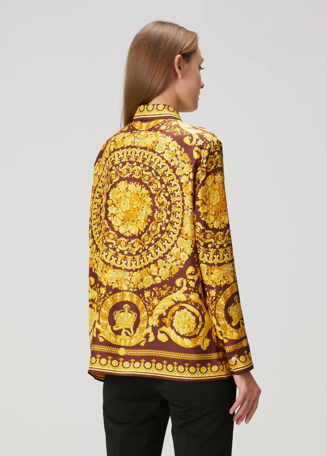 Блузка Versace, бордо с золотом — фото 4