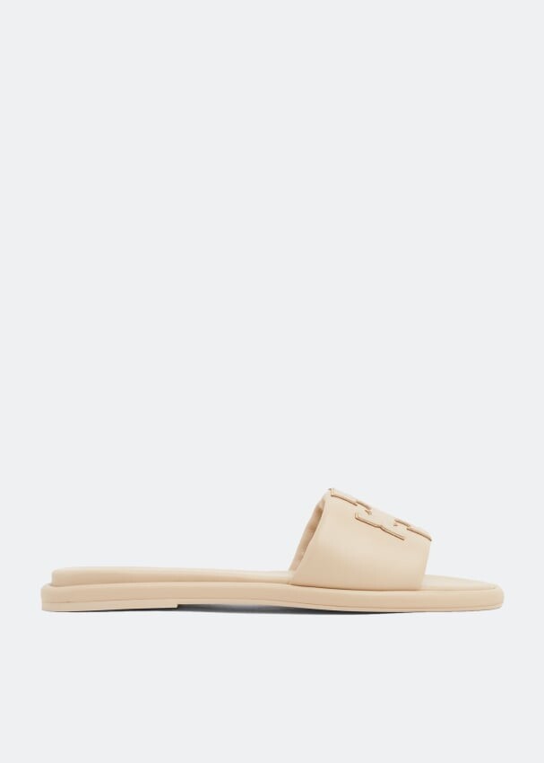 

Шлепанцы TORY BURCH Double T Sport slides, бежевый