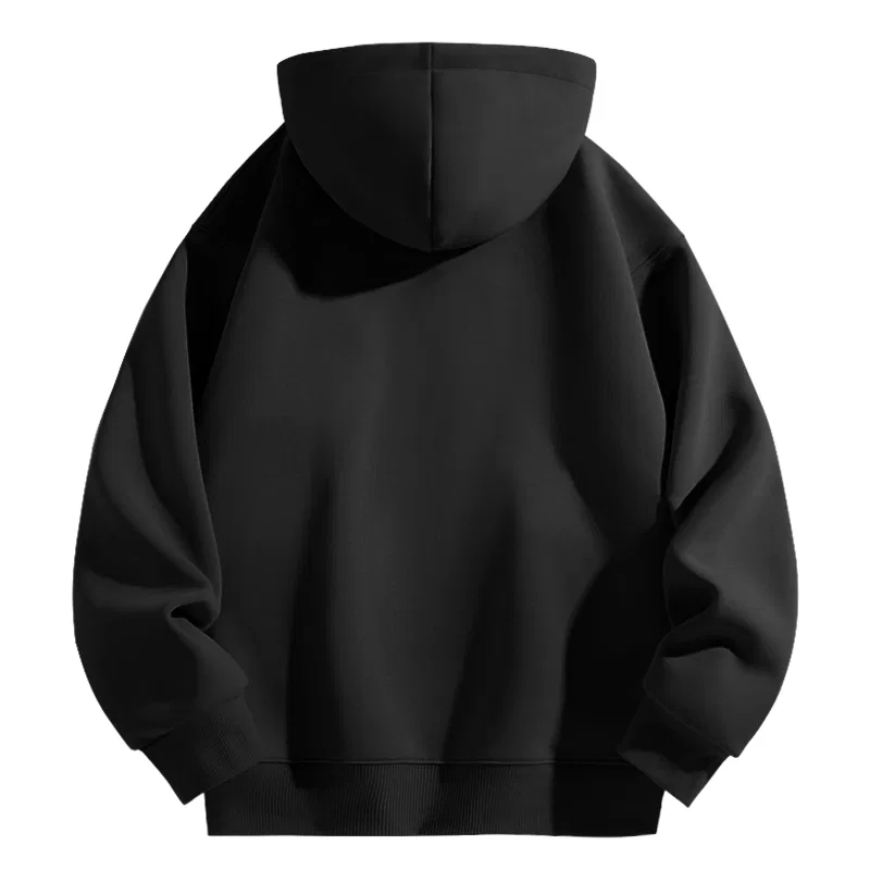 Детский худи утепленный на флисе с капюшоном MINISO, Heavyweight Fleece-Lined Black (Time Letter) — фото 3
