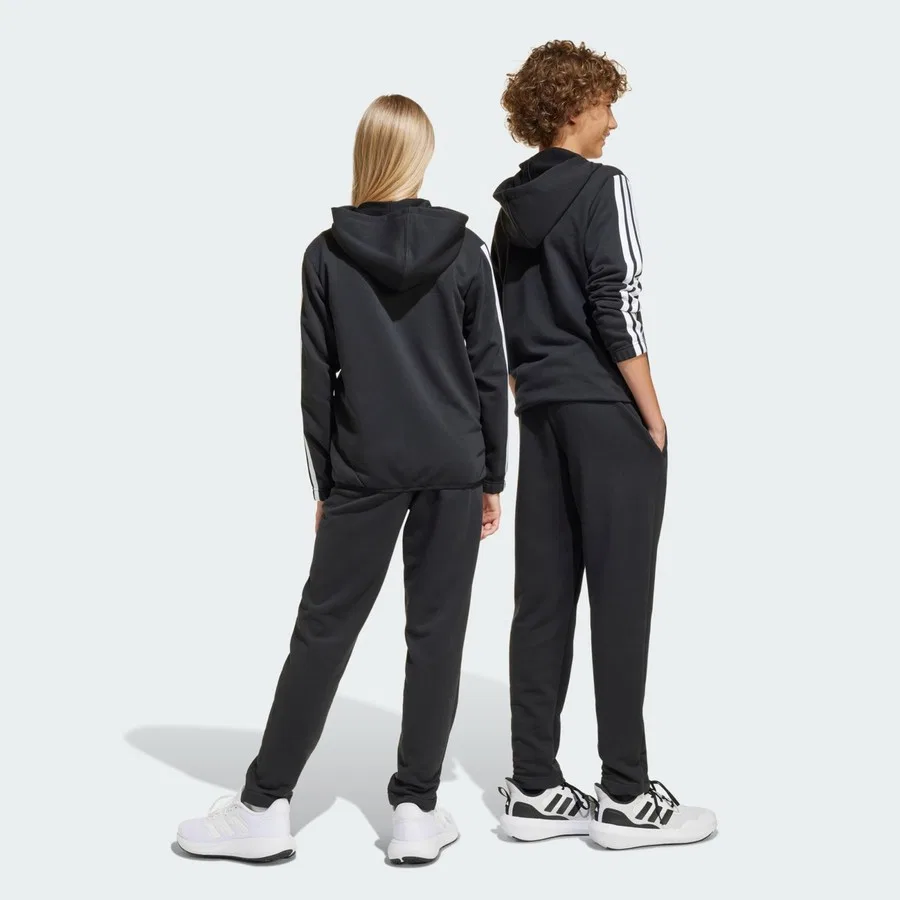 Детский спортивный костюм с принтом 3 полосы adidas Sportswear Essentials Track Suit Kids, Черно-белый — фото 3