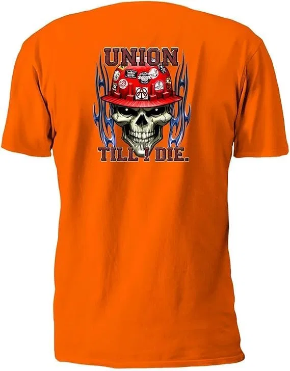 Мужская футболка с принтом Union Skull, оранжевый