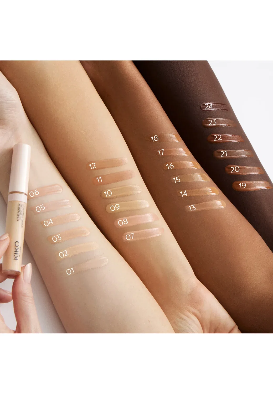 Консилер Love Fusion 24h Moisture Radiant Concealer - консилер Kiko Milano, 14 Honey, 8 мл — фото 4
