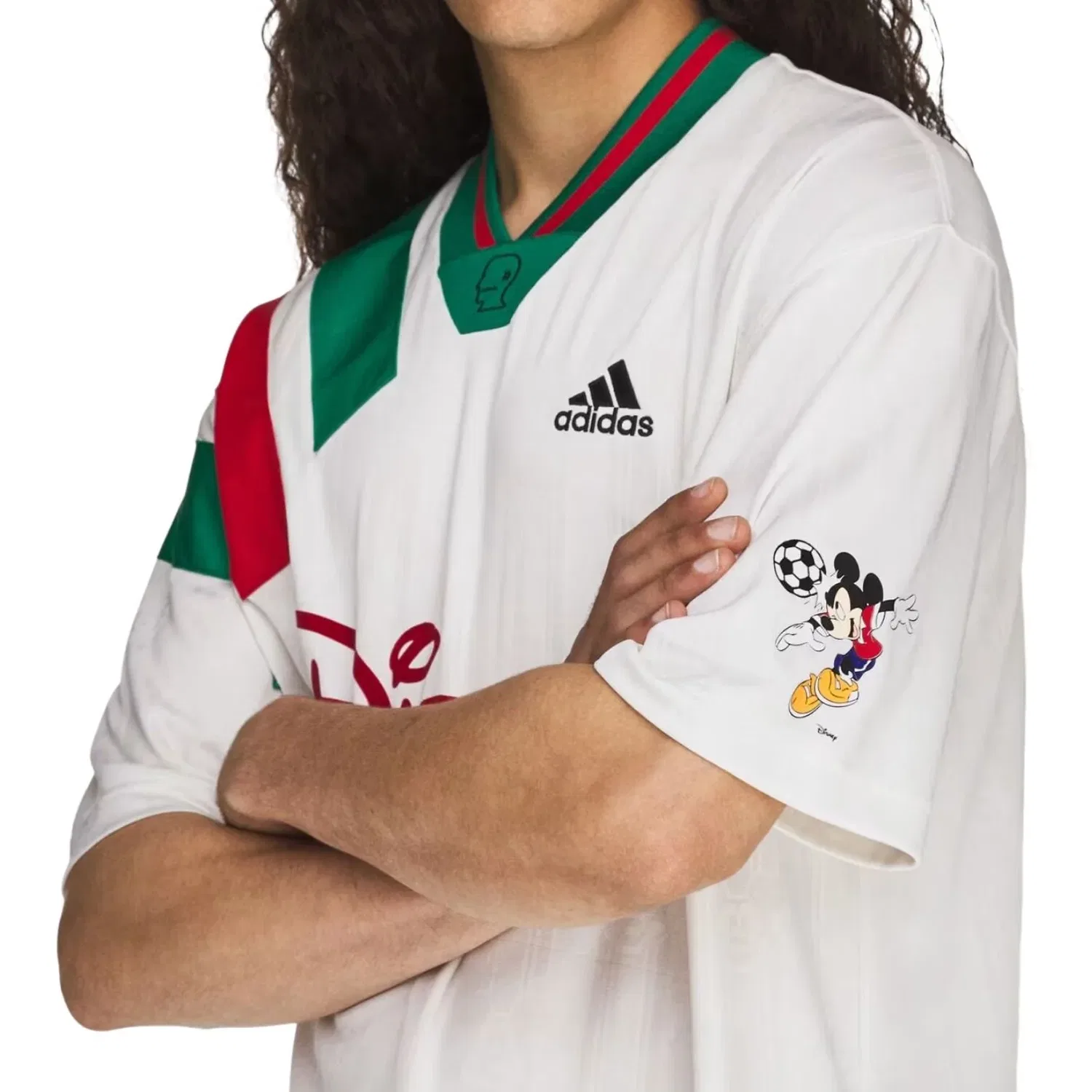 Мужская футболка Adidas x Brain Dead x Disney Football Jersey 'Chalk White', белый — фото 4