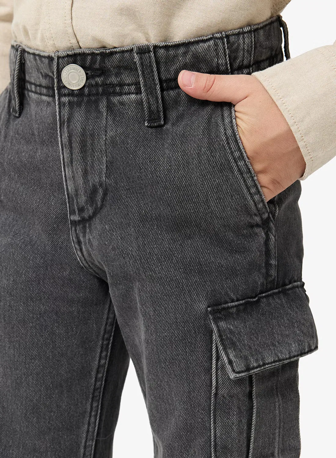 Jack & Jones Junior Джинсы прямого кроя для мальчиков, черный — фото 4