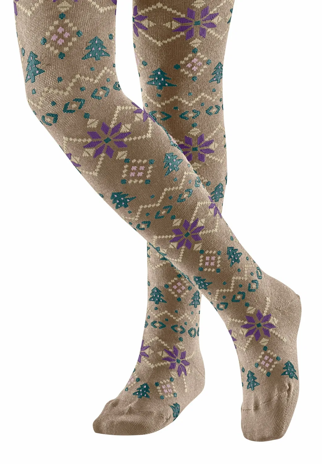 Nordic Fair Isle Strumpfhose - колготки Falke, Ginger — фото 3