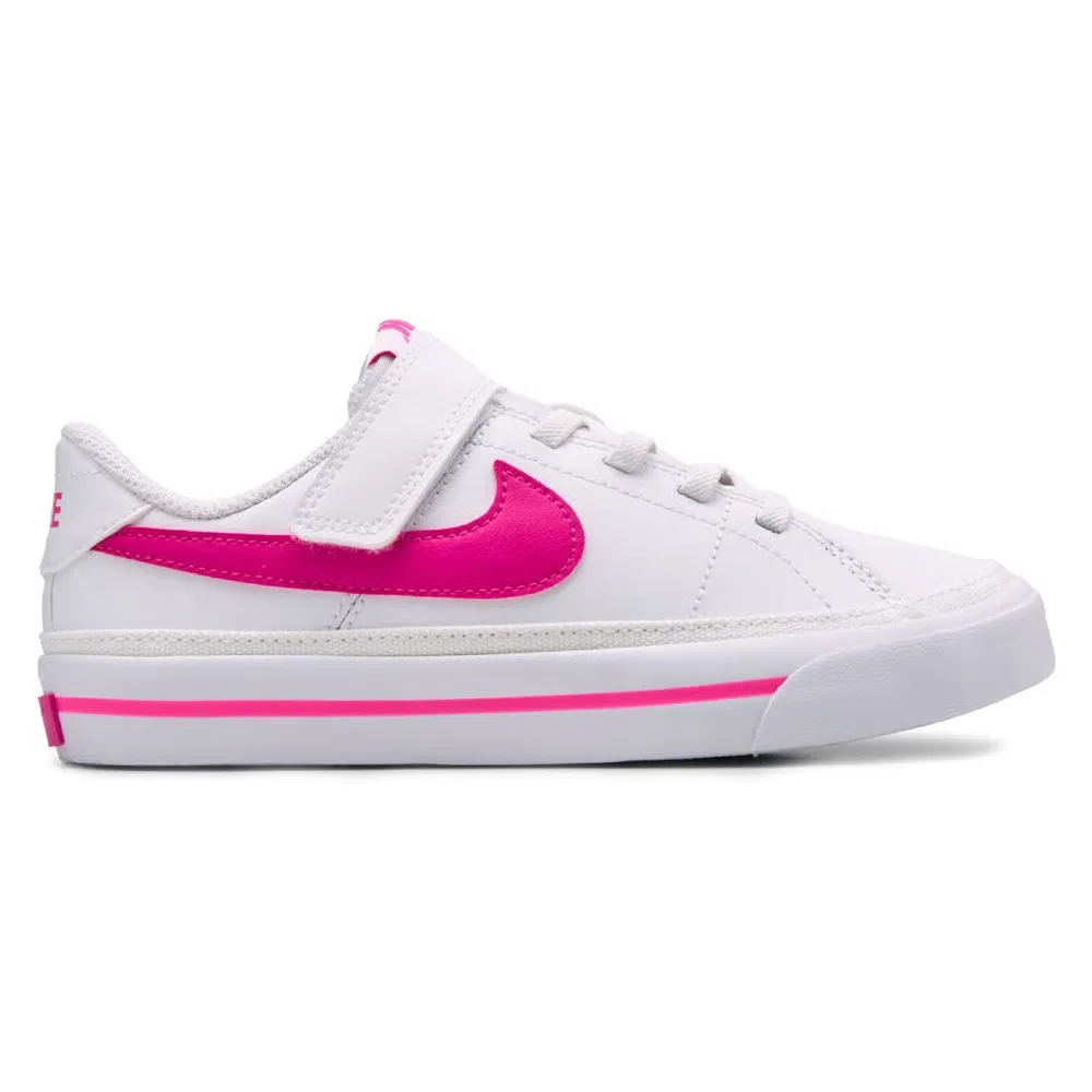 Детские низкие кроссовки Court Legacy Nike, White/Pink — фото 2