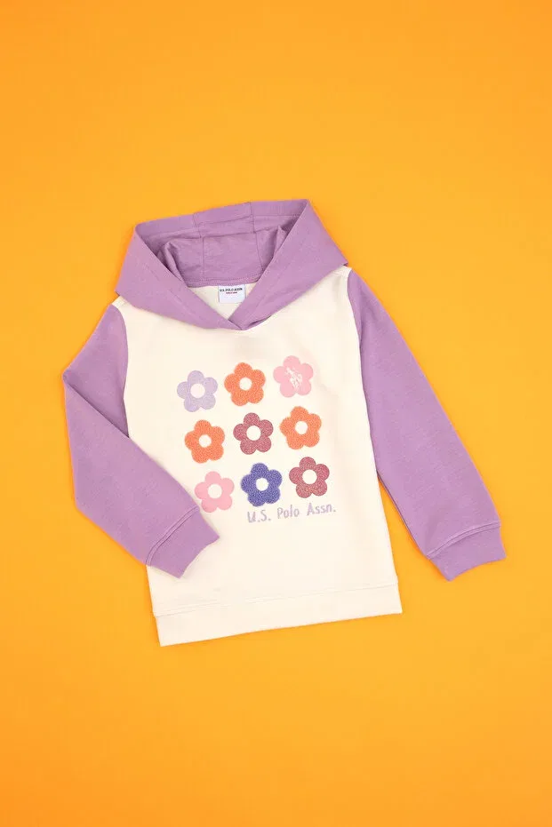Детское худи для девочек с капюшоном U.S. Polo Assn., Lilac — фото 3