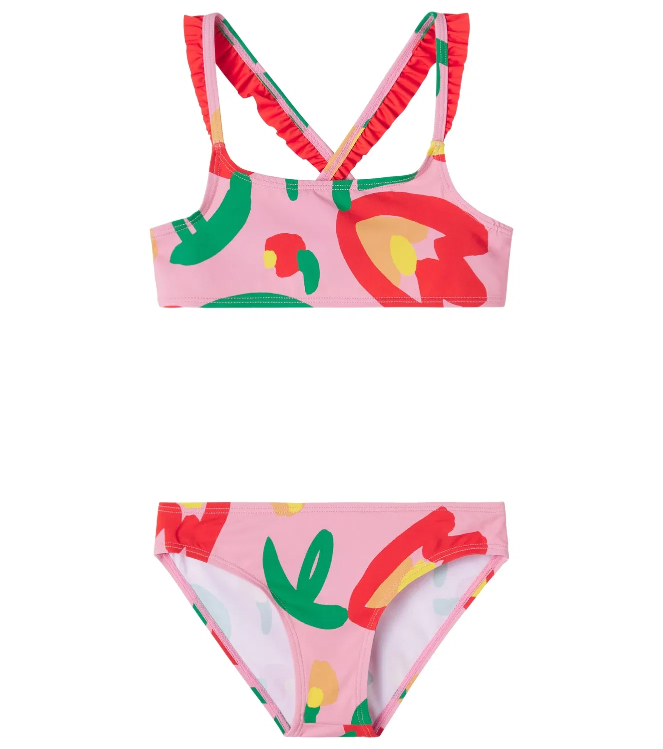 Комплект из двух предметов купальник с цветочным принтом Stella Mccartney Kids, розовый