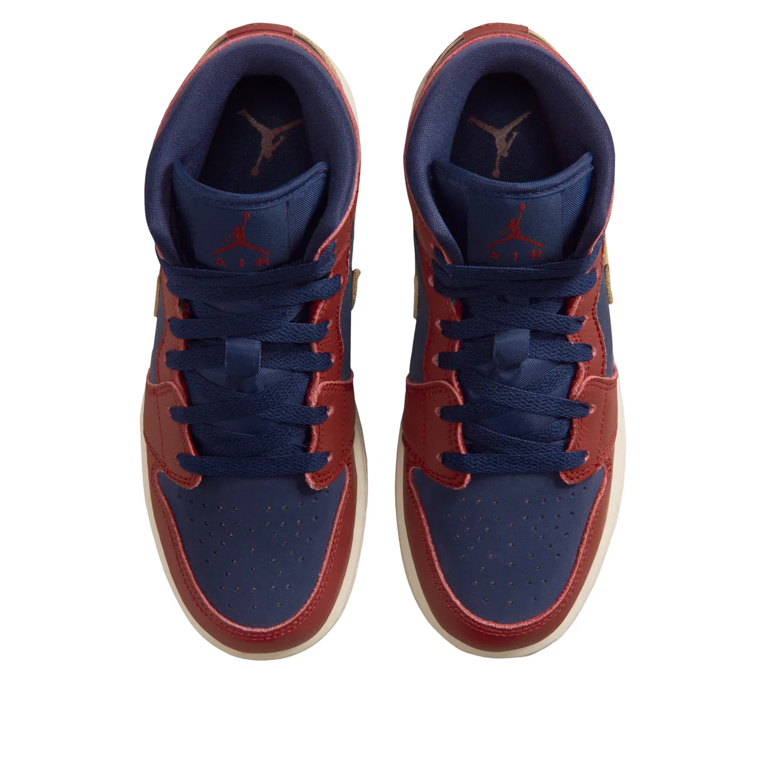 Детские кроссовки с синтетическим верхом Air Jordan 1 Mid SE 'Team Red Pale Vanilla' Jordan, Team Red/Team Red/Pale Ivory/Pale Vanilla — фото 2