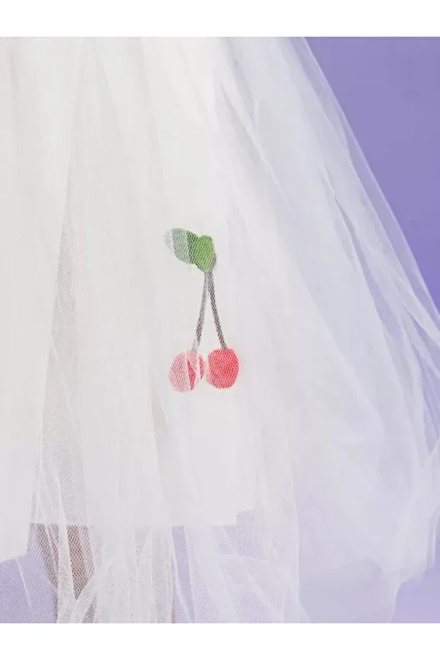 Детское платье для девочек хлопковое Cherry Nc Gift, Long White — фото 3