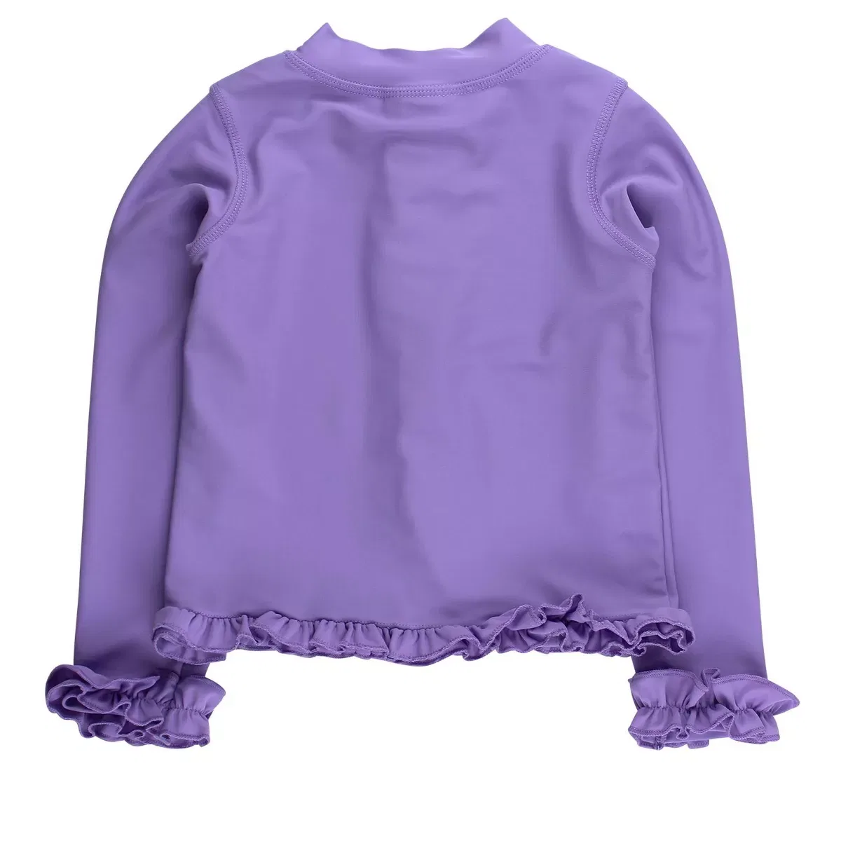 Детская куртка для девочек с принтом Active Full Zip Ruffle Jacket RuffleButts, Wisteria Purple — фото 2