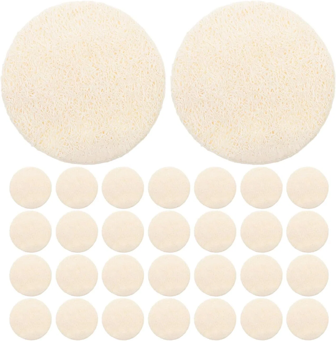 Пилинг-подушечки из люфы, MAGICLULU, 50 шт, 5,5x5,5x0,1 см, Beige