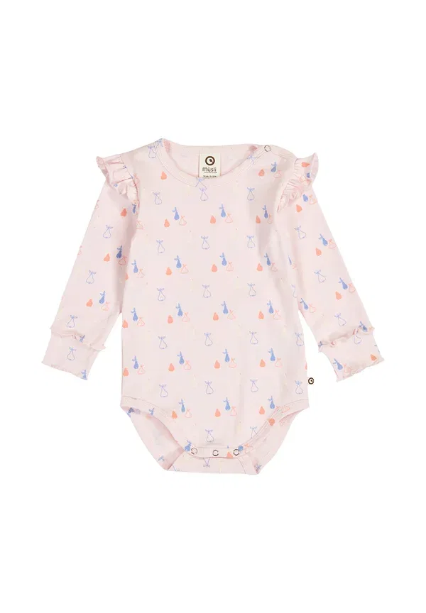 Боди с принтом body Musli By Green Cotton, Primrose Shell Blue-tofu, голубой