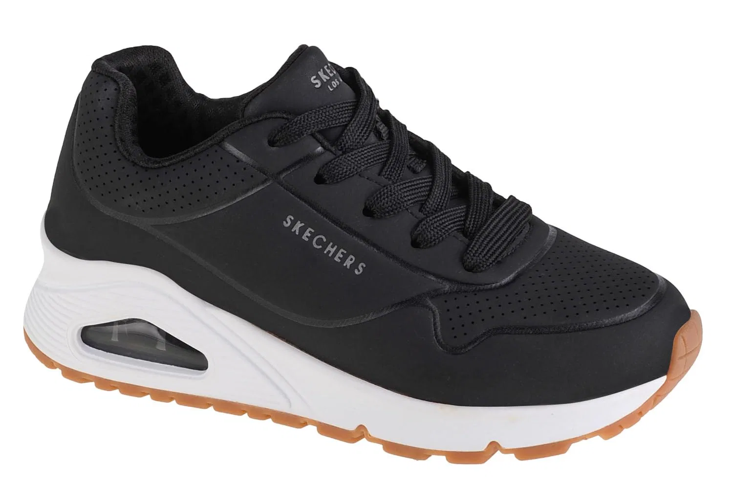 Детские кроссовки для девочек Uno Stand On Air Skechers, Black Pu Trim — фото 2