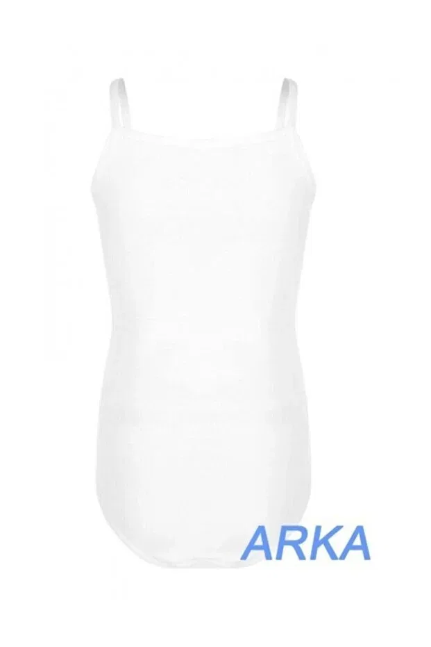 Детское боди для девочек на кнопках с бретельками Kota, White
