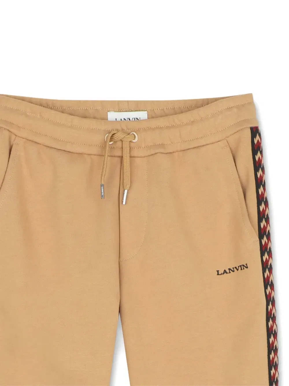Спортивные брюки с полосками Lanvin Enfant, бежевый — фото 3