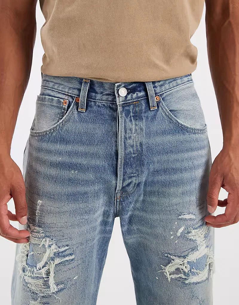 Свободные прямые джинсы Levi's 501 светло-голубой — фото 4
