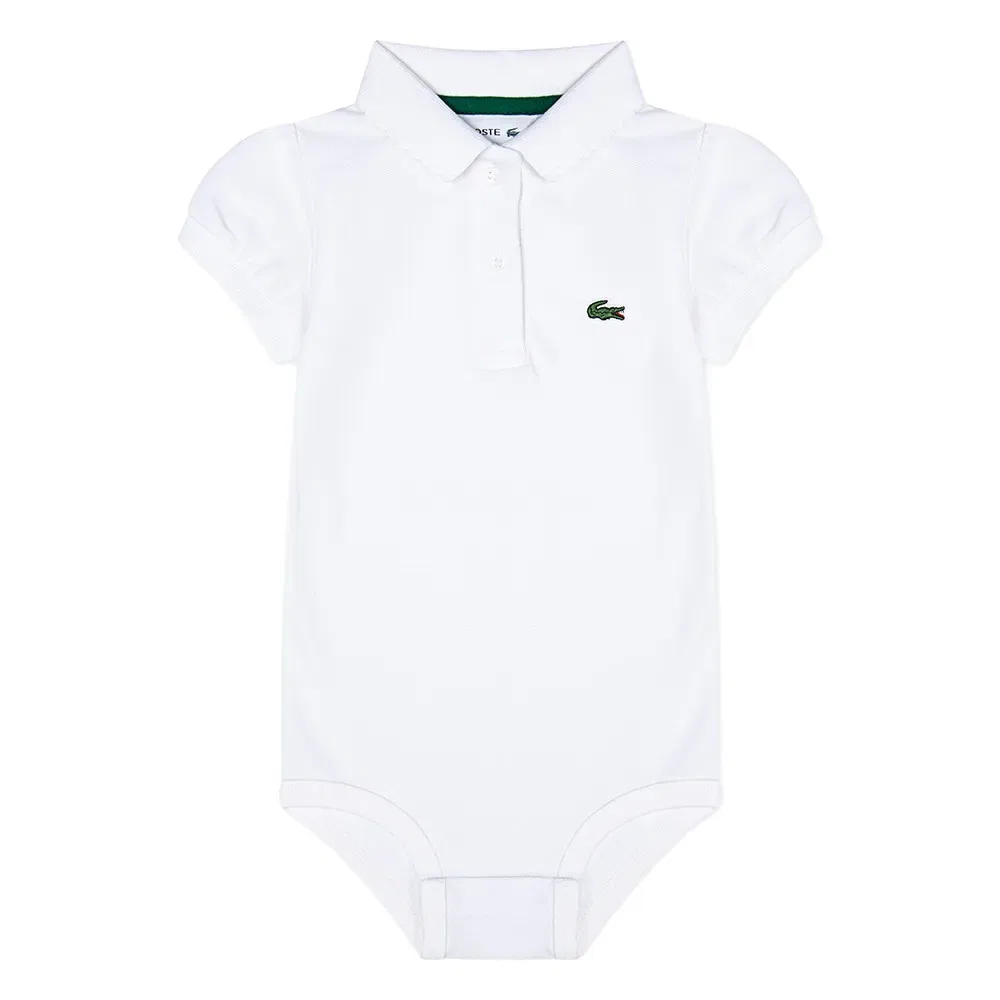 Детское боди для девочек с коротким рукавом Lacoste, White