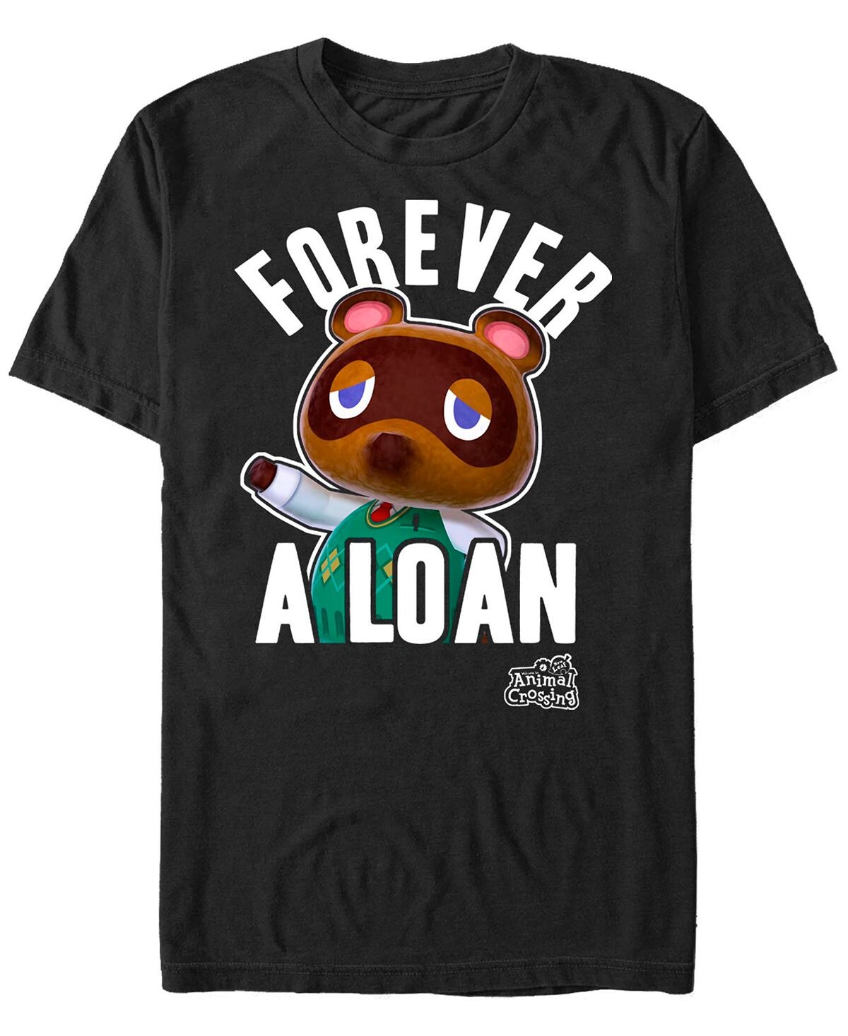 

Мужская футболка с коротким рукавом nintendo animal crossing tom nook forever a loan Fifth Sun, черный
