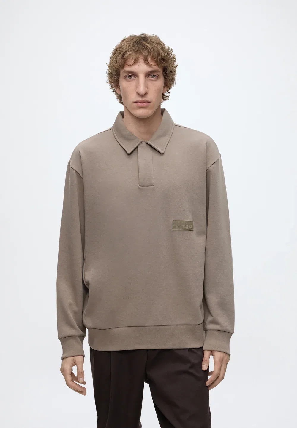 Поло с планкой - рубашка с длинными рукавами Boss, Light/Pastel Green