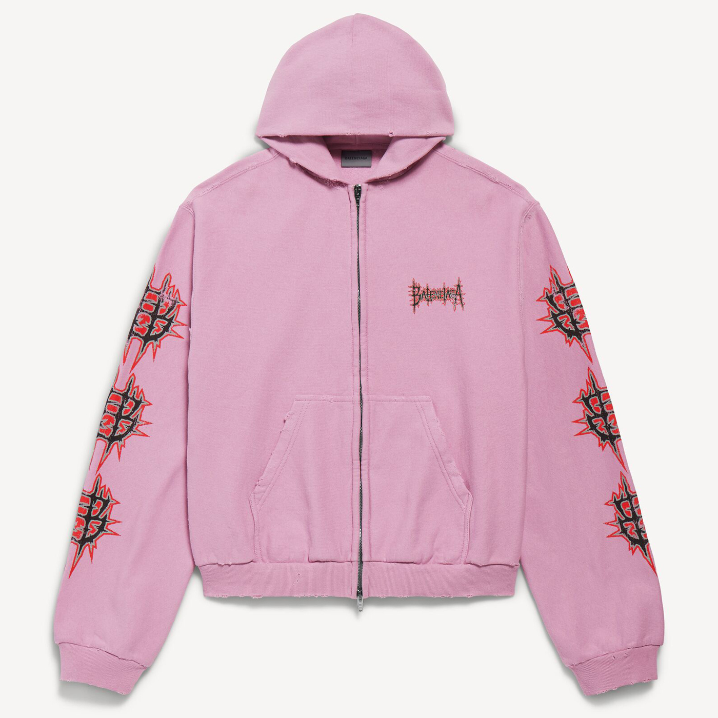 Толстовка Balenciaga Sacré Cœur Medium Fit Zip-Up, розовый