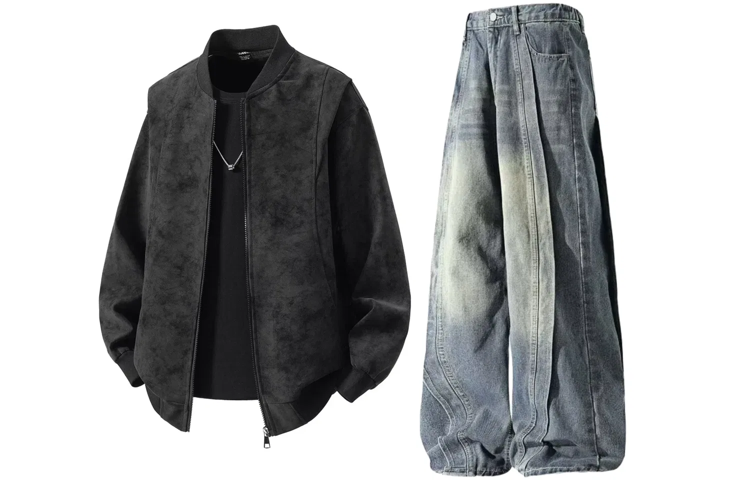 Детский спортивный комплект с воротником-стойкой, GWAF, Black/Vintage Blue