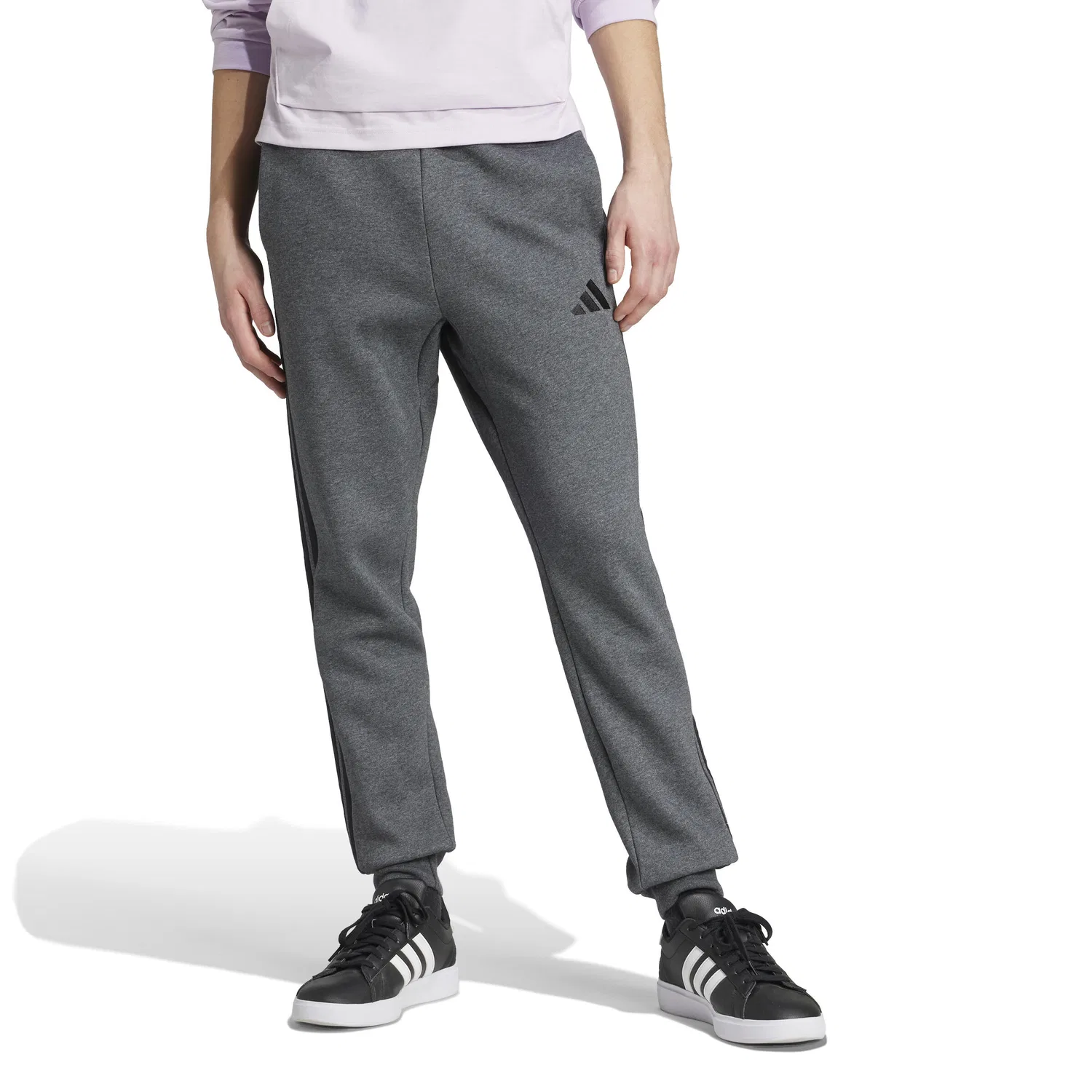 Мужские спортивные штаны с флисом adidas M 3S FL TC PT, Grau — фото 2