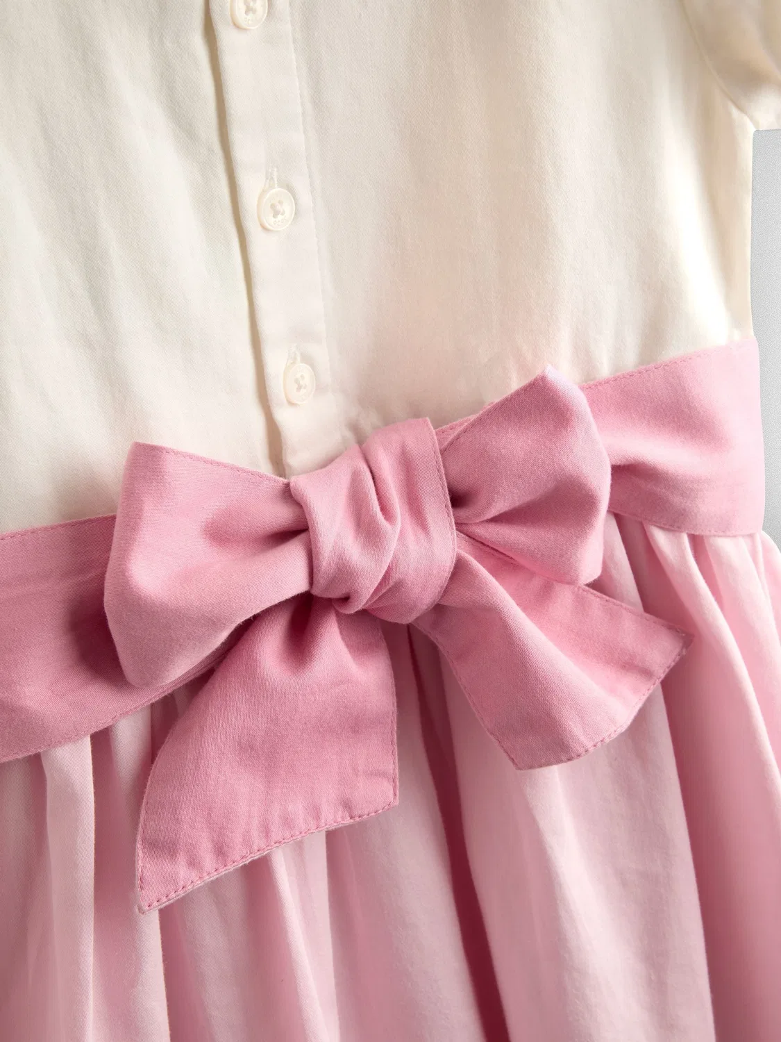 Платье для девочек с пышными рукавами, модель Smocked Satin Party, JoJo Maman Bébé, средне-розовый — фото 4
