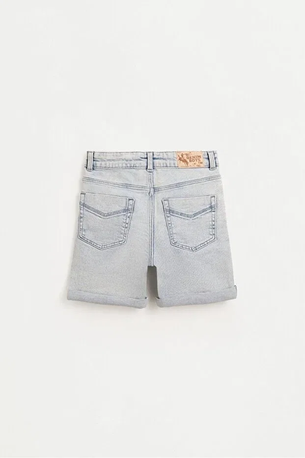 Детские шорты для мальчиков джинсовые Comfort Slim Denim Bermuda Shorts Lefties, Blue — фото 2
