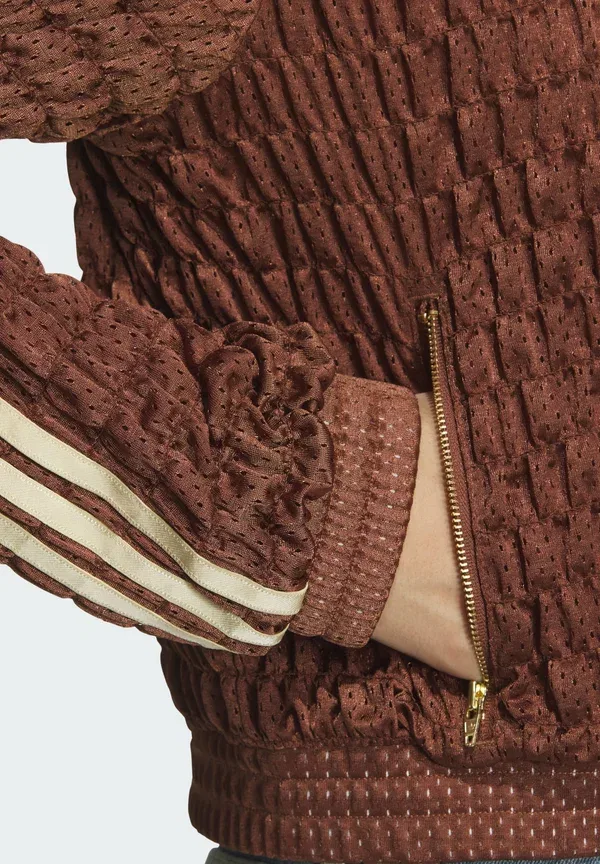 Летняя куртка со сборками Adidas Originals, коричневый — фото 4