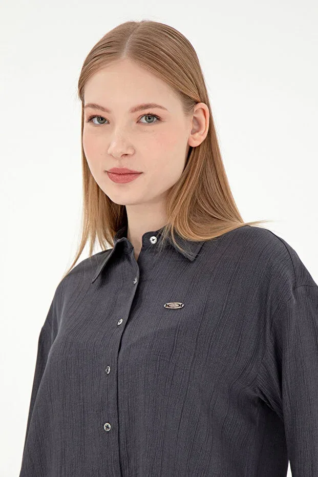 Женская рубашка с длинным рукавом U.S. Polo Assn., Anthracite — фото 2