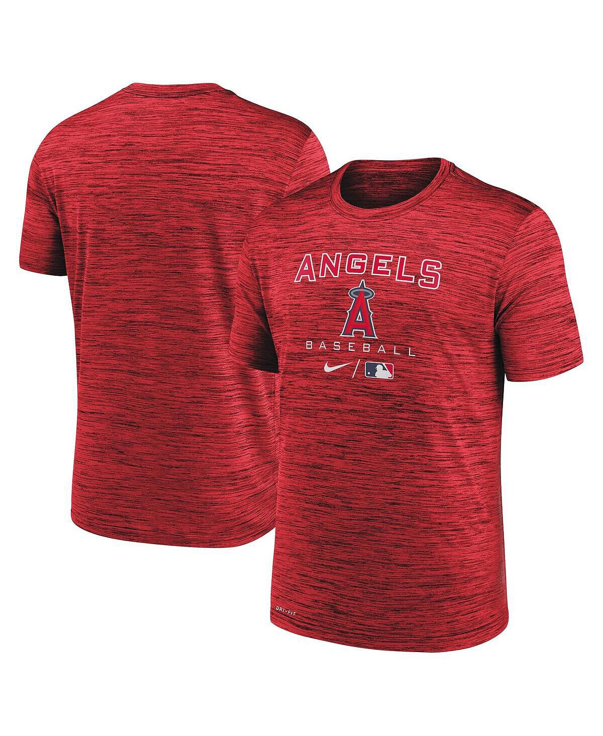 

Мужская красная футболка los angeles angels authentic collection velocity practice performance Nike, красный