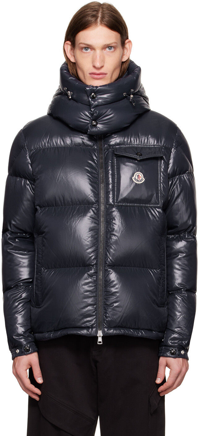 

Темно-синий короткий пуховик Montbeliard Moncler