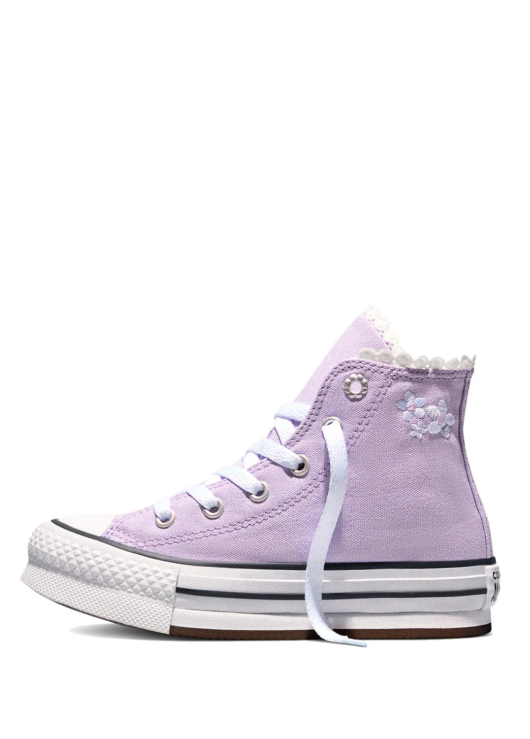 Кроссовки детские Converse Chuck Taylor All Star EVA Lift с цветочным принтом, lilac — фото 4