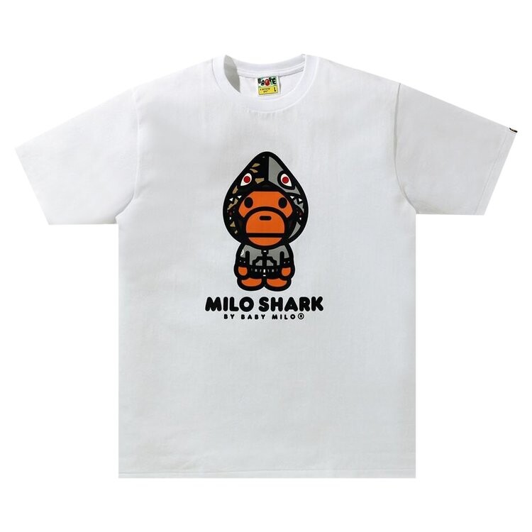 

Футболка BAPE Milo Shark Tee 'White/Grey', белый