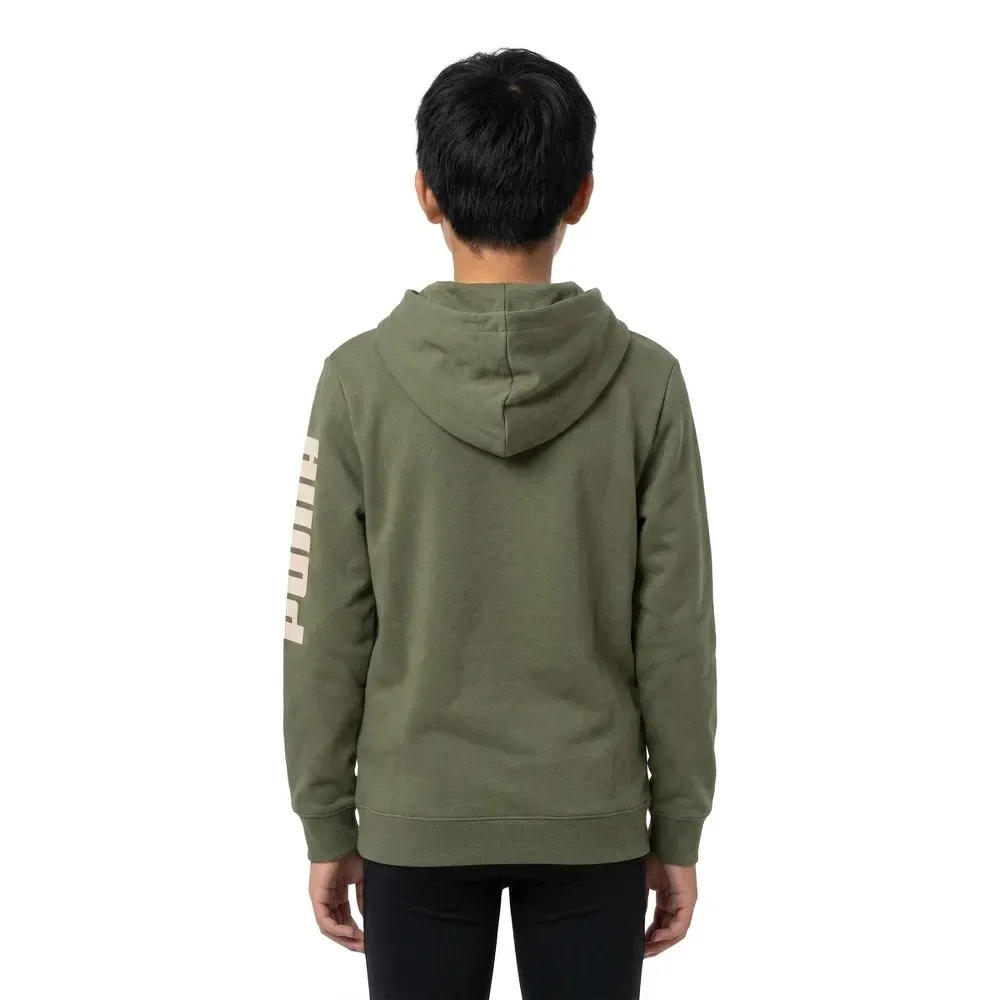 Детское худи для мальчиков Puma Essential Graphic, Green — фото 4