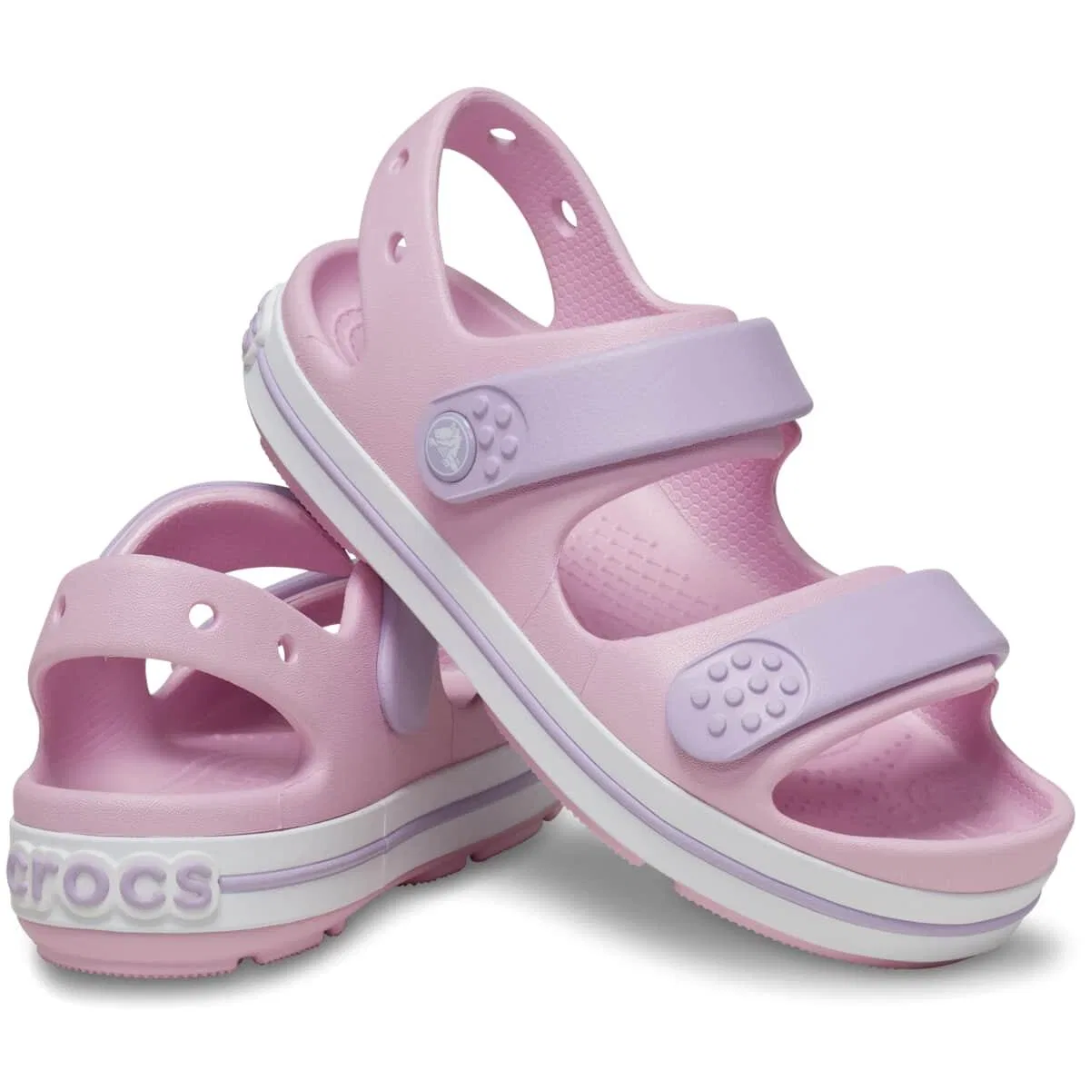 Детские сандалии с ремешками Crocband Cruiser Crocs, Rosa Weiss — фото 2
