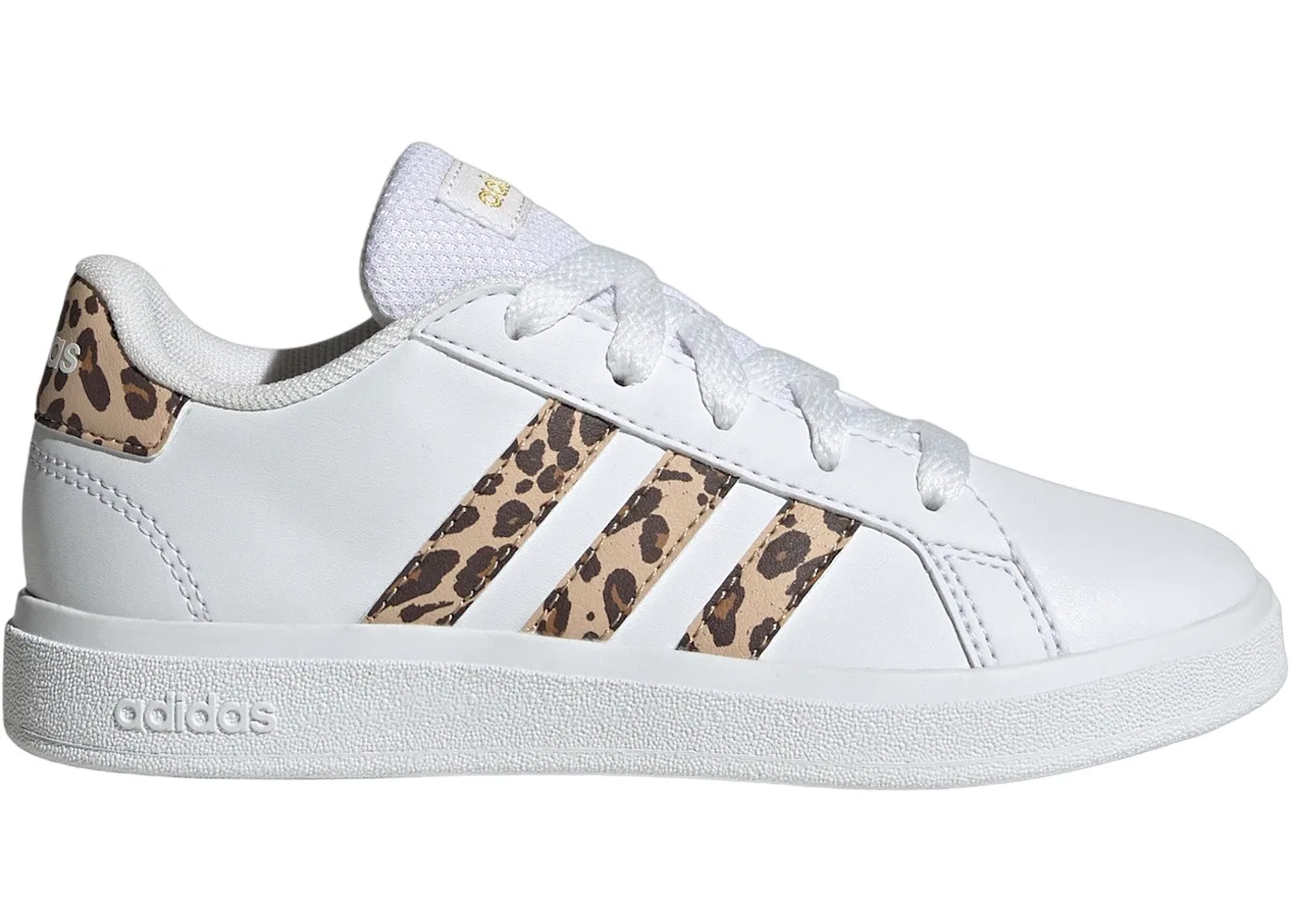 Детские кроссовки с длинным шнурком Adidas Grand Court 2.0, Cloud White Magic Beige Matte Gold