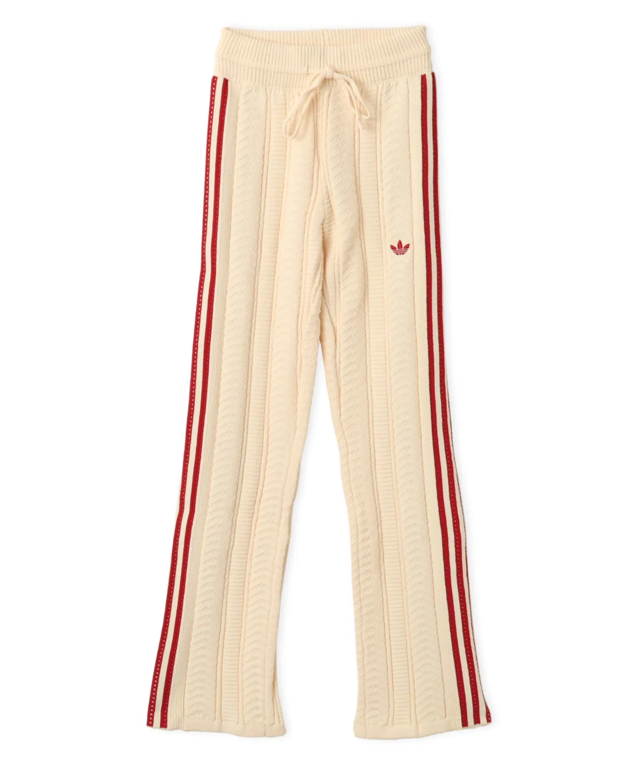 Женские широкие спортивные брюки с принтом Adidas SST Wide Leg Trackpant, Бежевый — фото 2